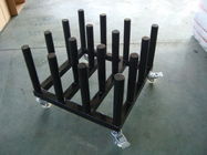 Iron Tube Industrial Display Stands Cart For Vinyl Upright Rolls Easy Movement