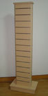 Maple Slat Wall Wooden Retail Display Stands With Aluminum Strip 2 Sides