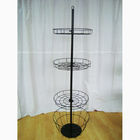Toy Metal Baskets Display Rack Round Wire Shelves Spinner Floor Display Stand